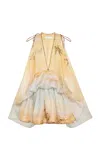 Zimmermann Balance Plunge Mini Dress In Yellow