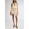 Zimmermann Balance Plunge Neck Linen & Silk Minidress