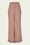 Zimmermann Balance Ruffle Flare Pant In Chocolate Stripe