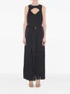 Zimmermann Balance Swing Pleated Cut-out Maxi Dress In Black