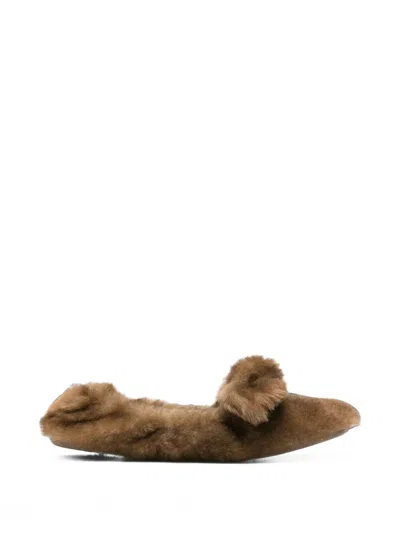 Zimmermann Ballerinas Shearling "carousel" In Brown
