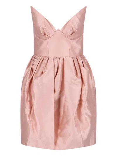 Zimmermann Knee Length Strapless Dress With Sweetheart Neckline In Pink