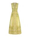 Zimmermann Matchmaker Printed Linen And Silk-blend Gown In Nude