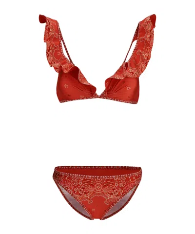 Zimmermann Bandana Printed Lucky Frill Bikini