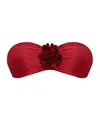 Zimmermann Womens Dark Red Cascadian Flower Bandeau Bikini Top In Red
