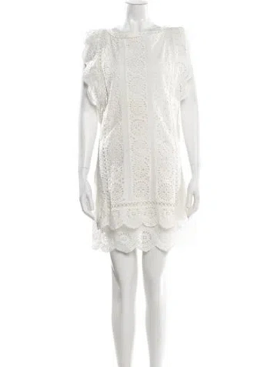 Pre-owned Zimmermann Bateau Neckline Mini Dress In Neutral