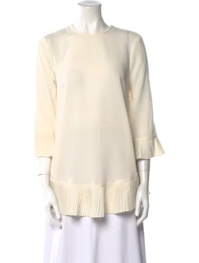 Pre-owned Zimmermann Bateau Neckline Three-quarter Sleeve Tunic In Neutral