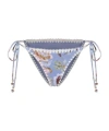 Zimmermann Awaken Crochet-trimmed Embellished Floral-print Bikini Briefs In Multi