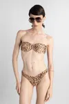 Zimmermann Beachwear In Animalier Polyamide In Brown