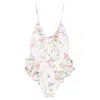 Zimmermann Lucky Waterfall Frill One Piece Swimsuit In Multi