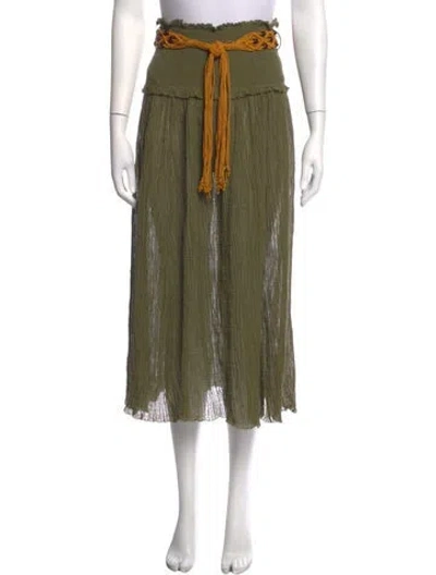 Pre-owned Zimmermann Beaded Accents Long Skirt In Green