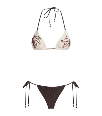 Zimmermann Beaded Mahon Triangle Bikini In Multi