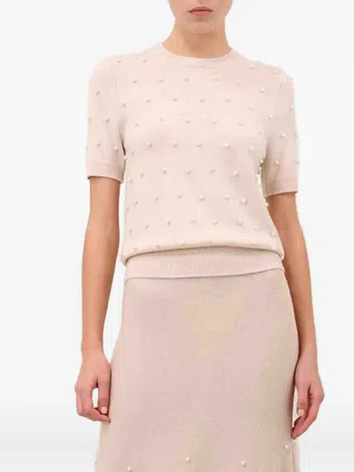 Zimmermann Beaded Sweater In Gold