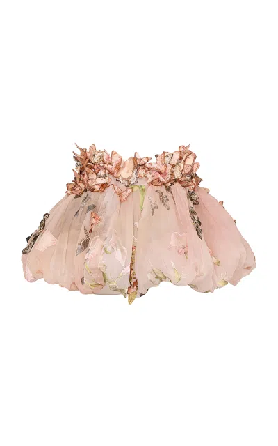 Zimmermann Becoming Butterfly Silk-blend Mini Skirt In Animal Print