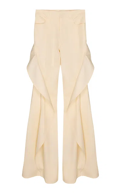 Zimmermann Becoming Drill Wave Flare Cotton-blend Pants In Neutral