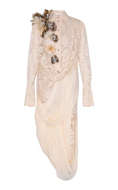 Zimmermann Becoming Feather Lace Midi Dress In Multi