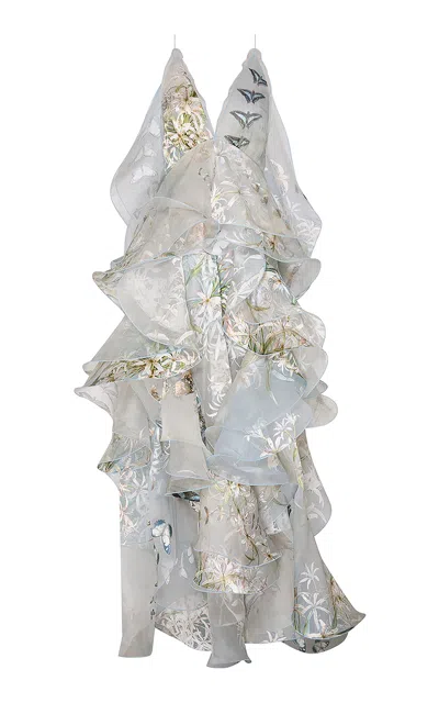 Zimmermann Becoming Flounce Maxi Cotton Dress In Multi