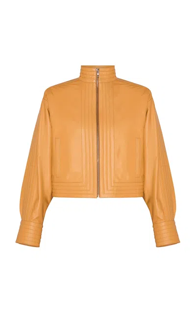 Zimmermann Becoming Leather Jacket In Brown