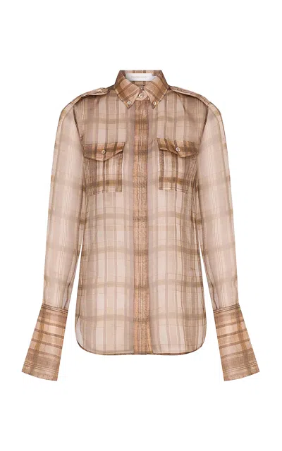 Zimmermann Becoming Silk Shirt In Animal Print