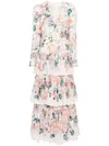 Zimmermann Beige Acacia Printed Cotton Long Dress In Beige