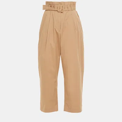 Pre-owned Zimmermann Beige Cotton-blend Tapered Trousers Xl