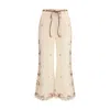 Zimmermann Patience Floral Linen Flared Pants In Neutral