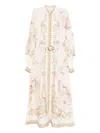 Zimmermann Hypnotic Buttoned Midi Dress In White