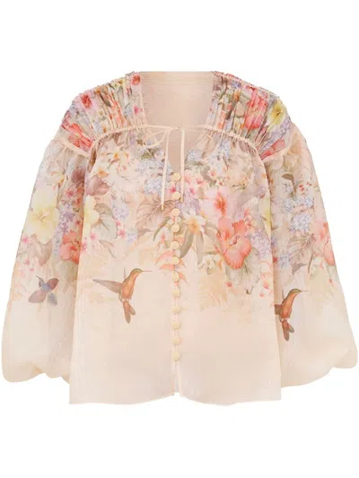Zimmermann Ramie Blouse In Neutral