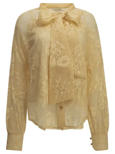 Zimmermann Beige Polyamide Cotton Viscose Lace Blouse