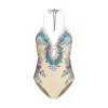 Zimmermann Womens Cream Scarf Floral Indra Crochet-detail One-piece Swimsuit In Neutral