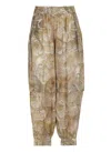 Zimmermann Beige Rebellion Animalier Silk Pants In Multi