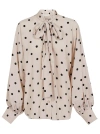 Zimmermann Pussy-bow Polka-dot Crepe De Chine Blouse In Neutrals