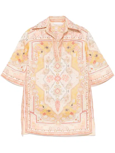 ZIMMERMANN BEIGE WYLIE PRINTED TUNIC
