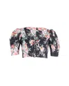 Zimmermann Bellitude Cropped Lace-up Top In Floral Print Linen In Multi
