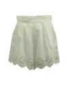 Zimmermann Bellitude Scallop Shorts In White Linen In White