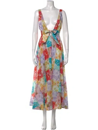 Pre-owned Zimmermann Bells Tie Front Long Dress Long Dress In White