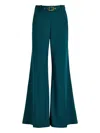 Zimmermann Rebellion Belted Stretch-wool Trousers In Green