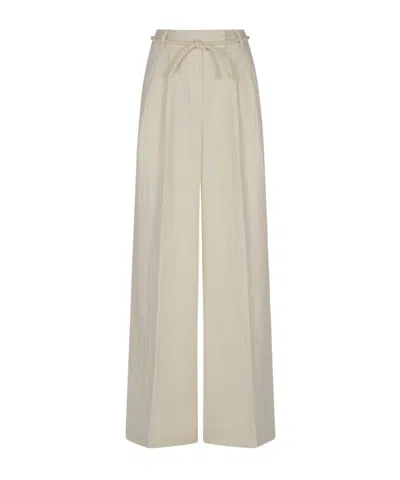 Zimmermann Crush Wide Leg Pants In White