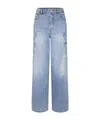 Zimmermann Alchemy Applique Relaxed Flare Jeans In Sea Foam In Blue