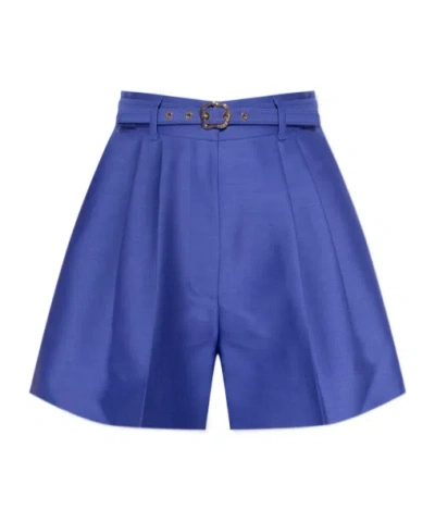 Zimmermann Belt-loop Shorts In Blue