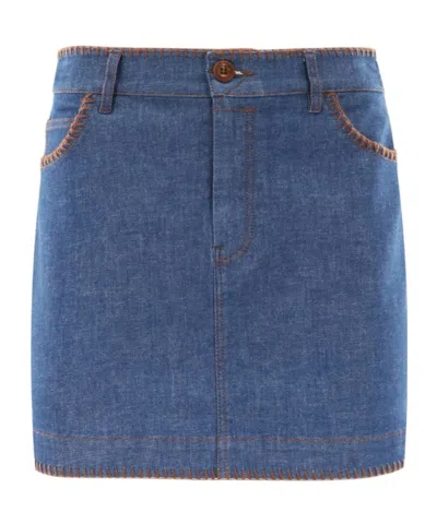 Zimmermann Belt Loop Skirt In Blue