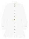 Zimmermann Belted Button-front Mini Dress In White