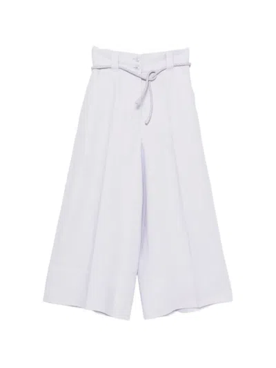 Zimmermann Belted Cropped Trousers In Purple