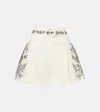 Zimmermann High Waist Floral Embroidery Belted Shorts In White