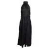 Zimmermann Belted Halter Neck Midi Dress In Black Linen In Black