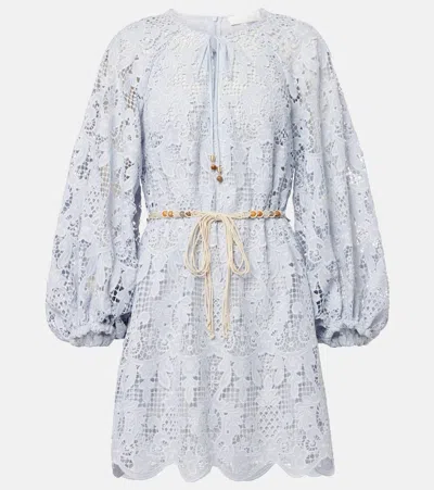 ZIMMERMANN BELTED LACE MINIDRESS