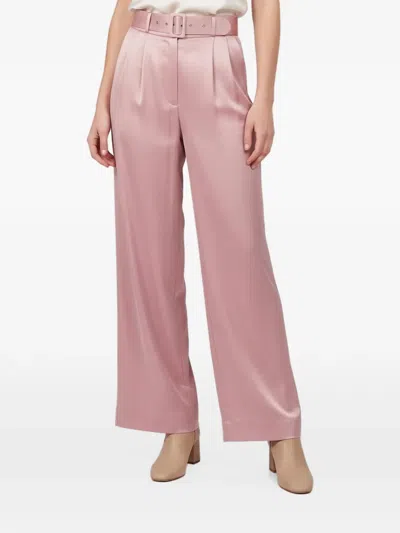 Pre-owned Zimmermann Belted Pleated Trousers In Pink