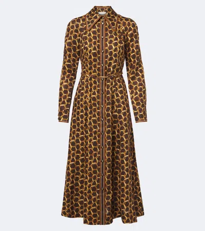 Zimmermann Belted Printed Linen Shirt Dress In Multi