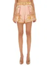 Zimmermann Acacia Linen Shorts In Pink