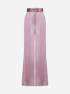 Zimmermann Belted Silk Trousers In Pink
